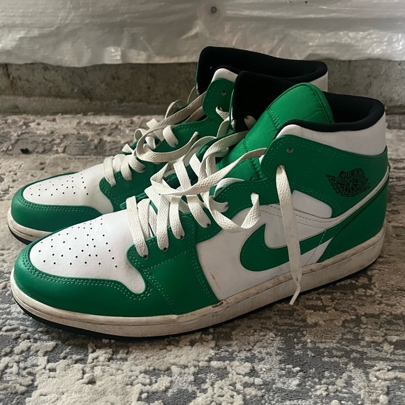 Jordan 1 Mid Lucky Green Sneakers Size 12 US
